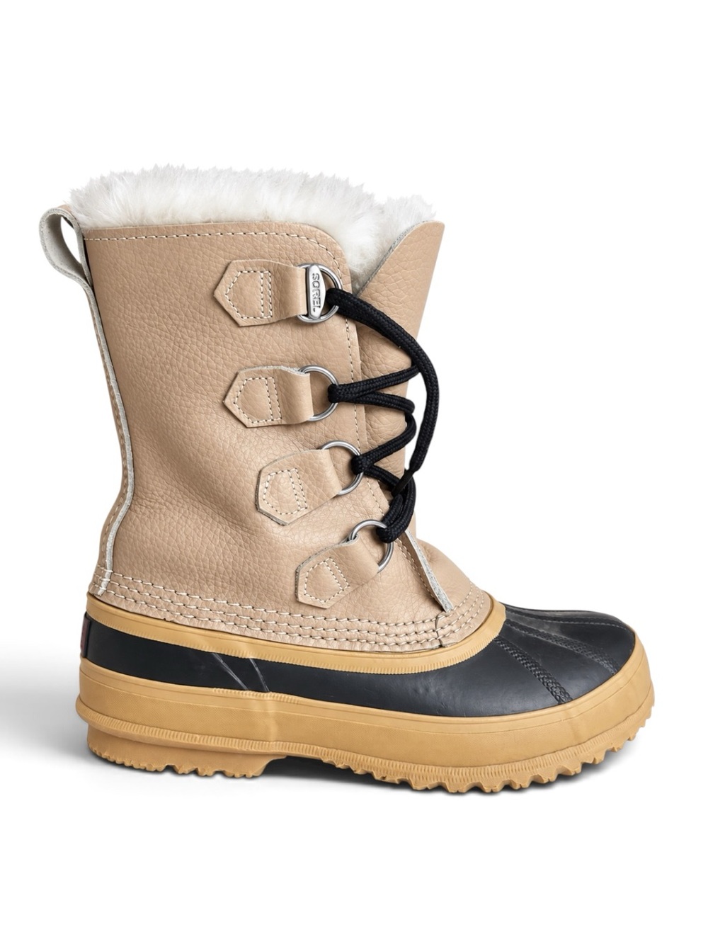 Sorel Vintage Waterproof Snow Boots Tan Black Size 7